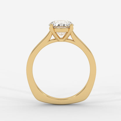 Louise Classic Cathedral Solitaire Ring with Euro Shank - Round - AYKA JEWELS