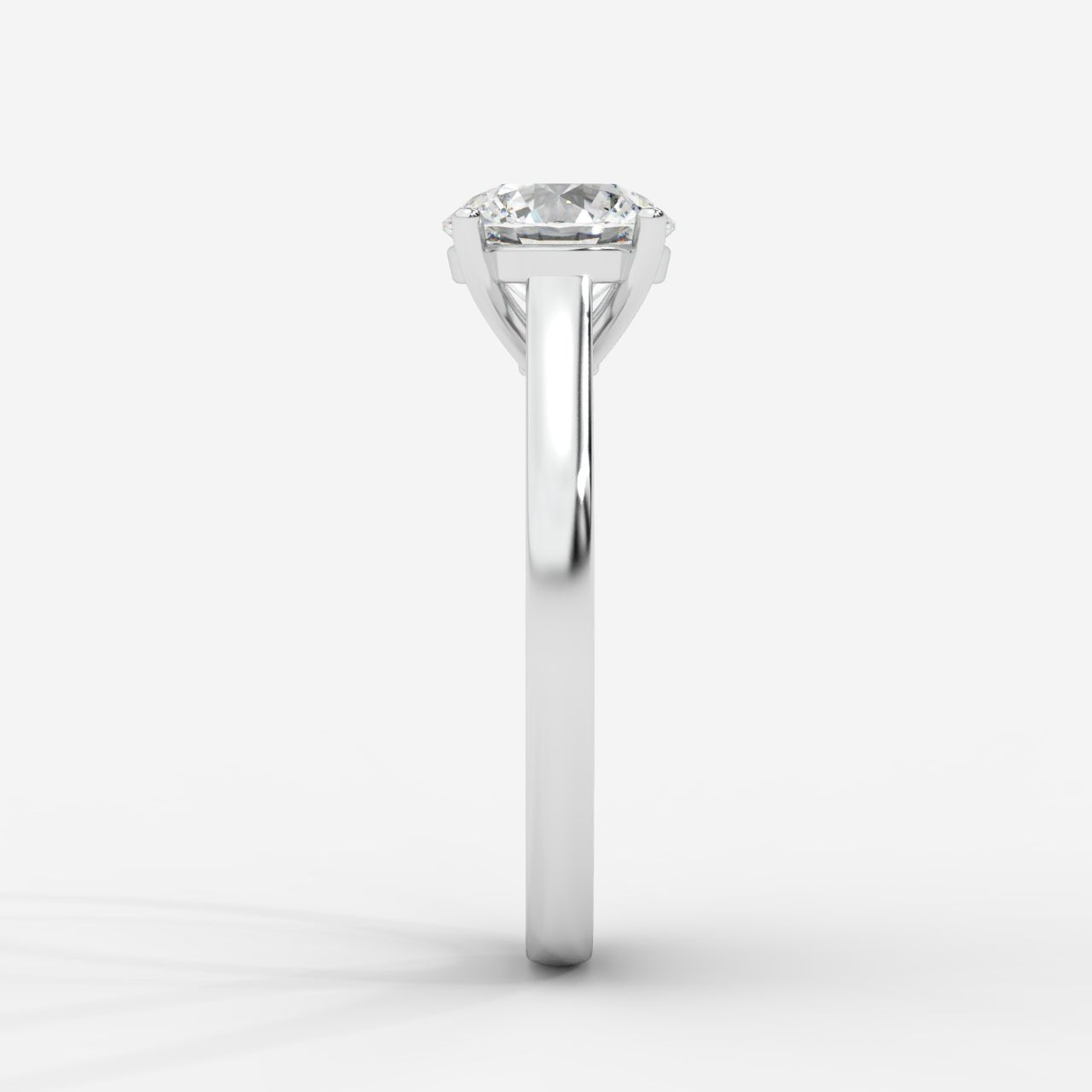 Louise Classic Cathedral Solitaire Ring with Euro Shank - Round - AYKA JEWELS
