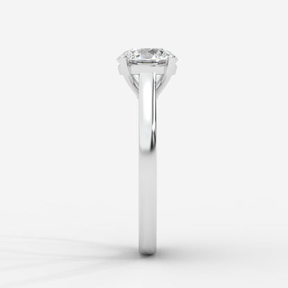 Louise Classic Cathedral Solitaire Ring with Euro Shank - Round - AYKA JEWELS