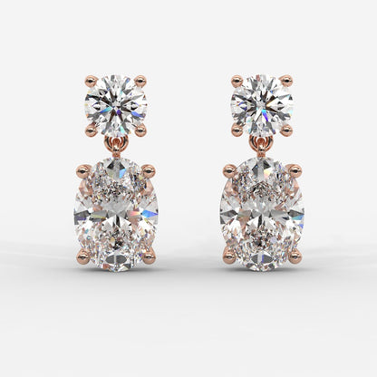 Luna Drop Earrings – Round and Oval - AYKA JEWELS