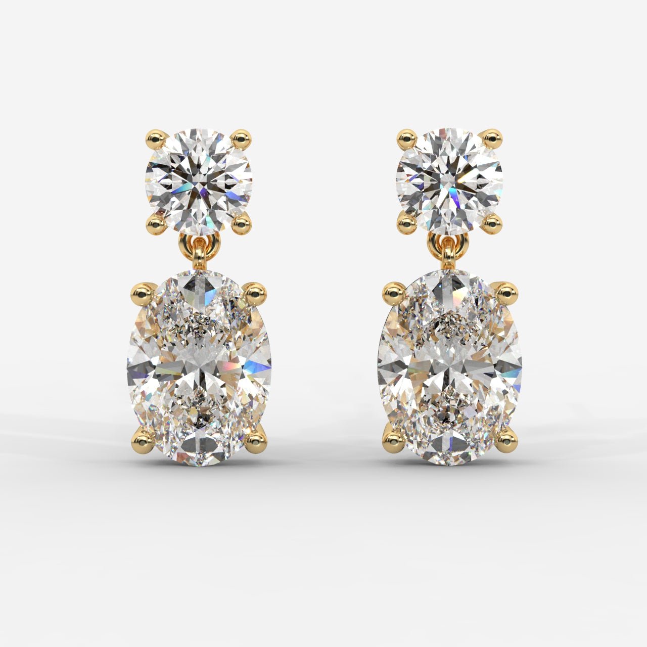 Luna Drop Earrings – Round and Oval - AYKA JEWELS