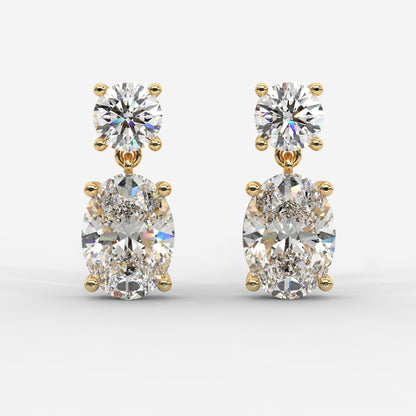 Luna Drop Earrings – Round and Oval - AYKA JEWELS