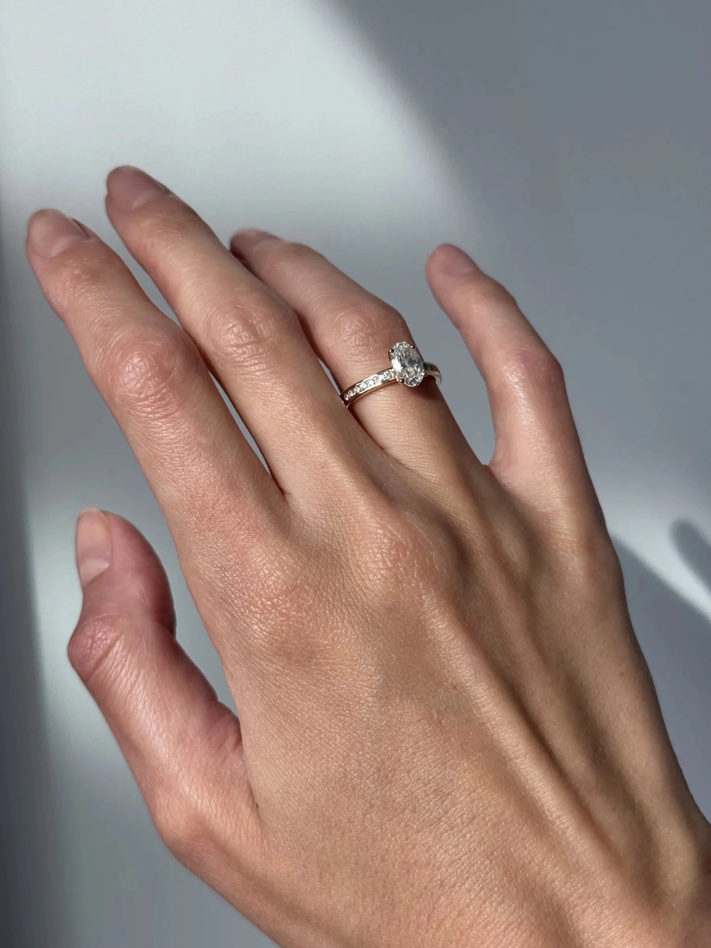 Lydia Channel-Set Solitaire Ring - Oval - AYKA JEWELS