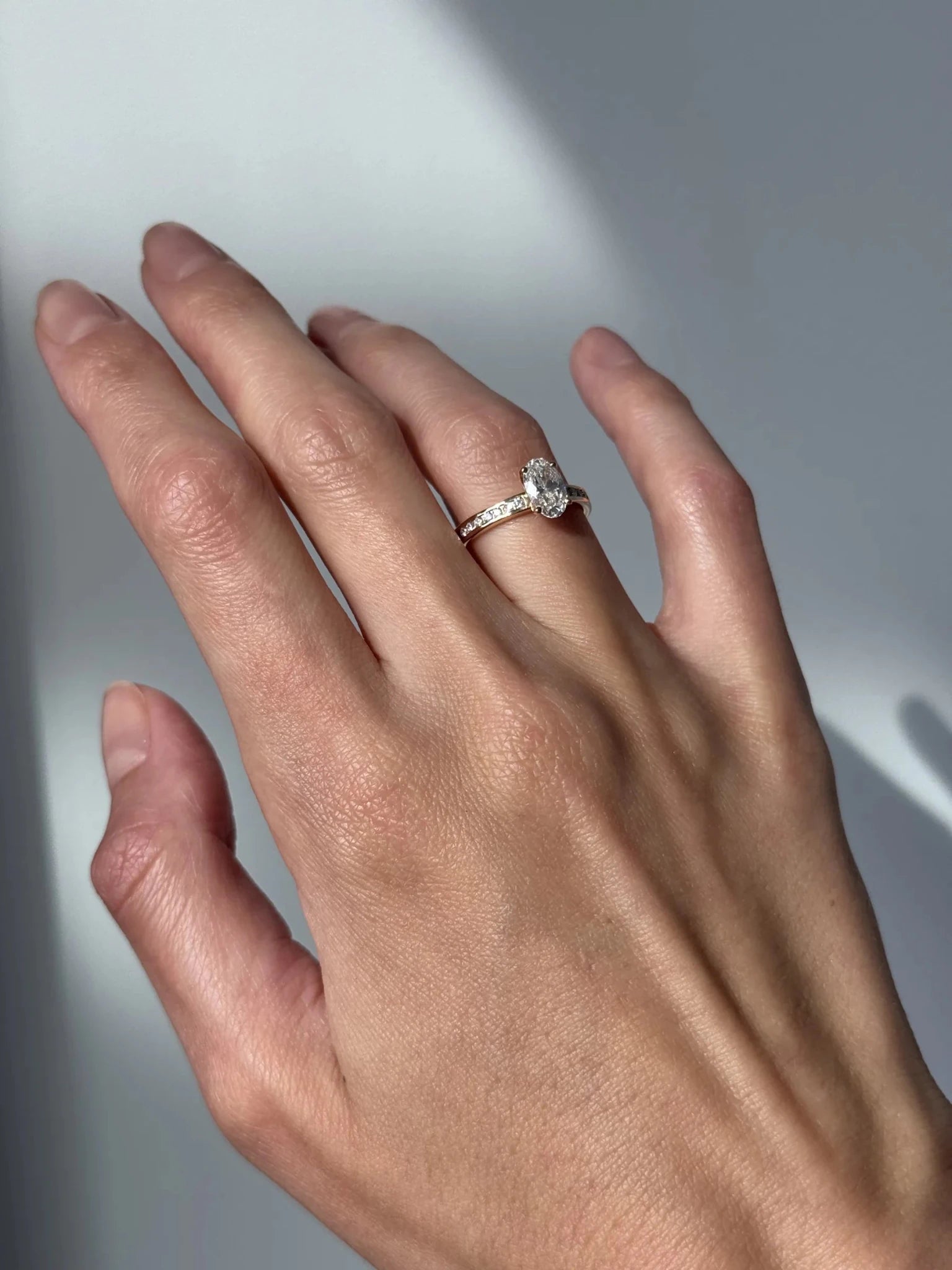 Lydia Channel-Set Solitaire Ring - Oval - AYKA JEWELS