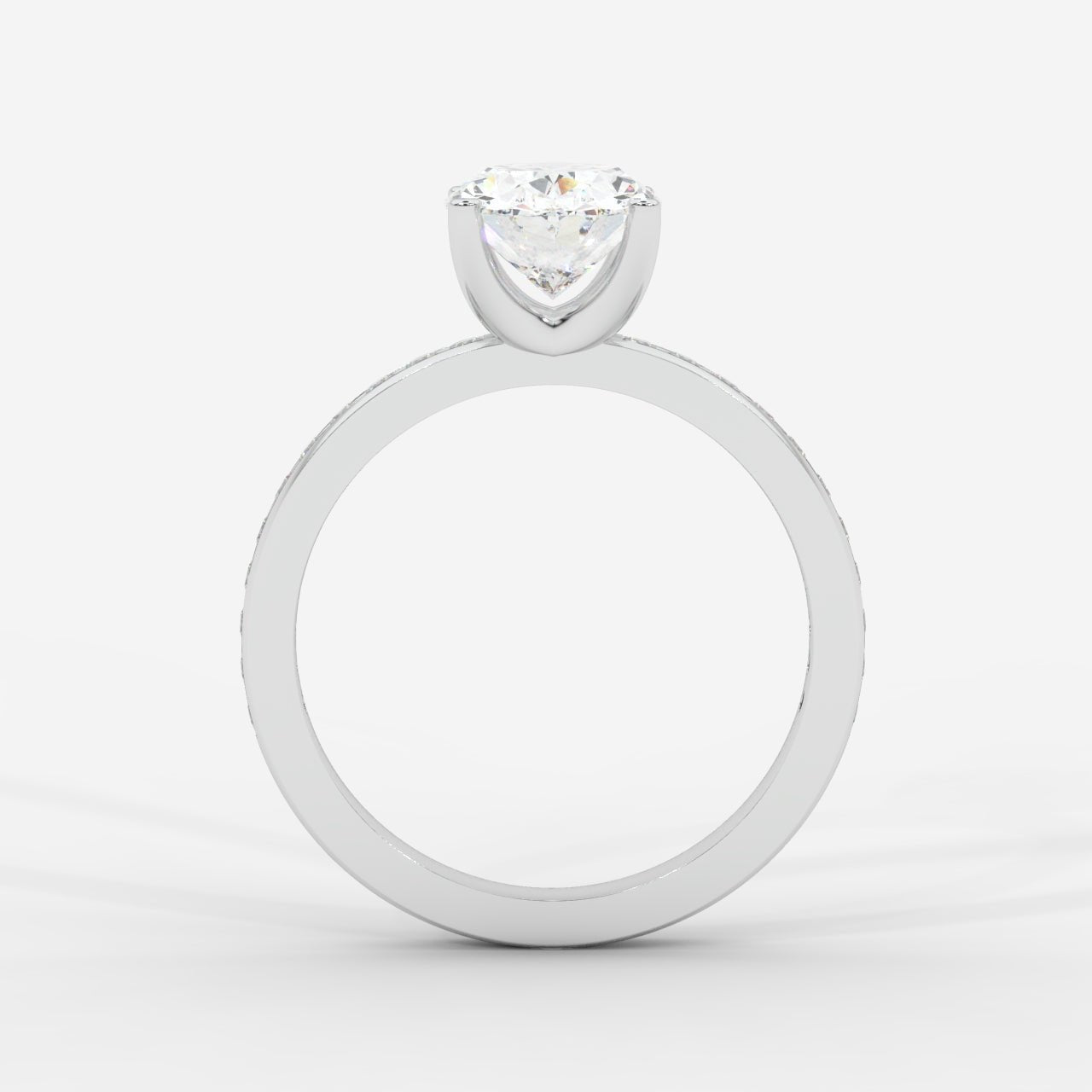 Lydia Channel - Set Solitaire Ring - Oval - AYKA JEWELS