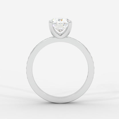 Lydia Channel - Set Solitaire Ring - Oval - AYKA JEWELS