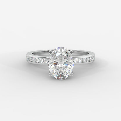 Lydia Channel - Set Solitaire Ring - Oval - AYKA JEWELS