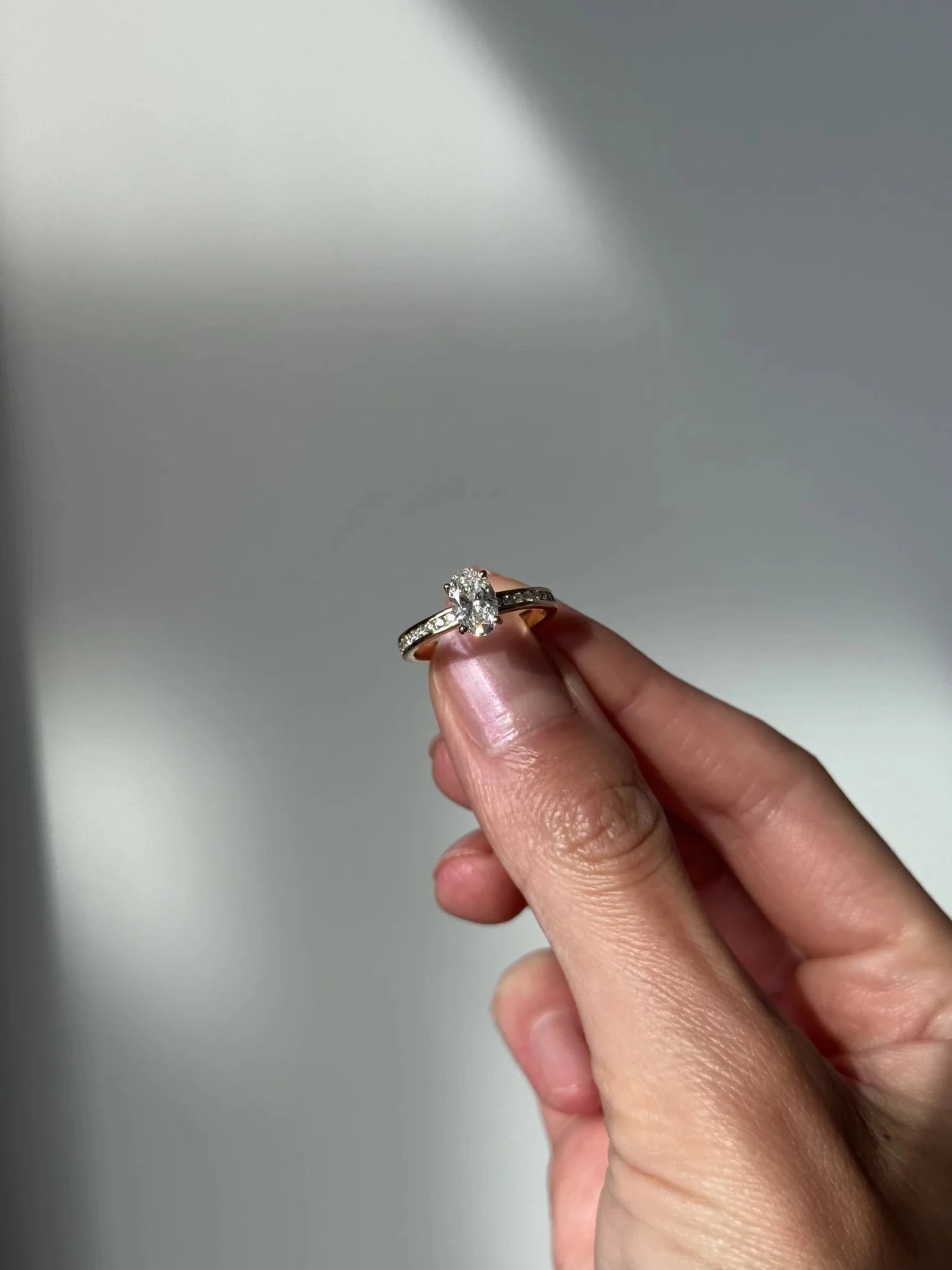 Lydia Channel-Set Solitaire Ring - Oval - AYKA JEWELS