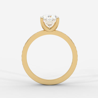 Lydia Channel - Set Solitaire Ring - Oval - AYKA JEWELS