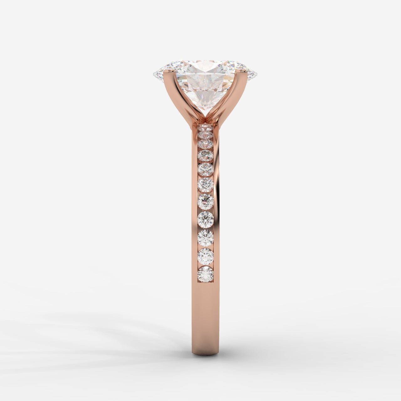 Lydia Channel - Set Solitaire Ring - Oval - AYKA JEWELS