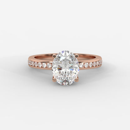 Lydia Channel - Set Solitaire Ring - Oval - AYKA JEWELS
