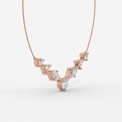Lyric Mixed Shape Diamond Tennis Necklace 1ctW with 18" Adjustable Chain - AYKA JEWELS