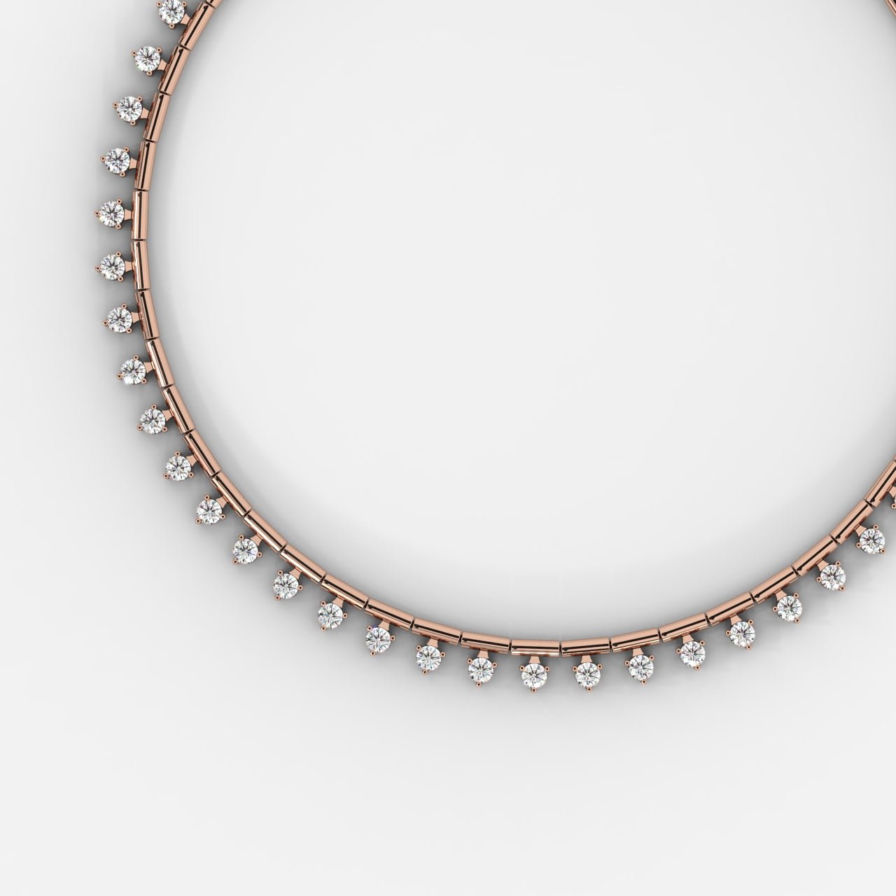 Miraya Floating Diamond Tennis Necklace – 16" - AYKA JEWELS