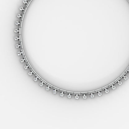 Miraya Floating Diamond Tennis Necklace – 16" - AYKA JEWELS