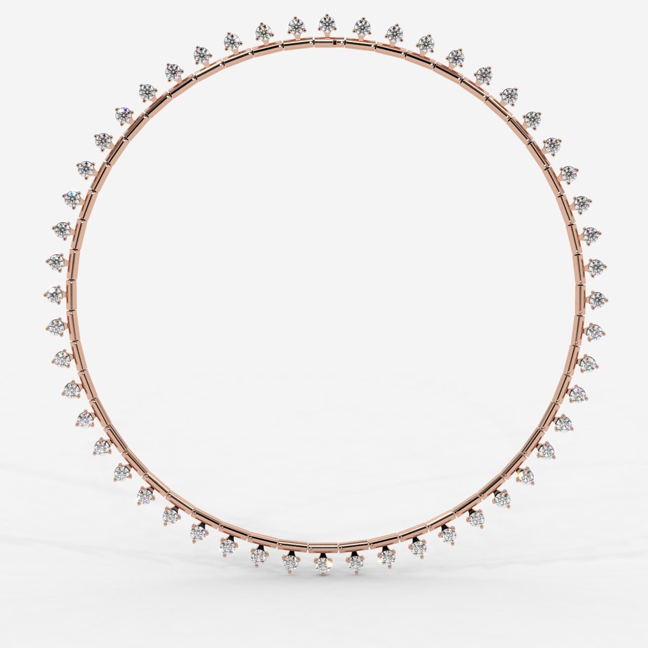 Miraya Floating Diamond Tennis Necklace – 16" - AYKA JEWELS