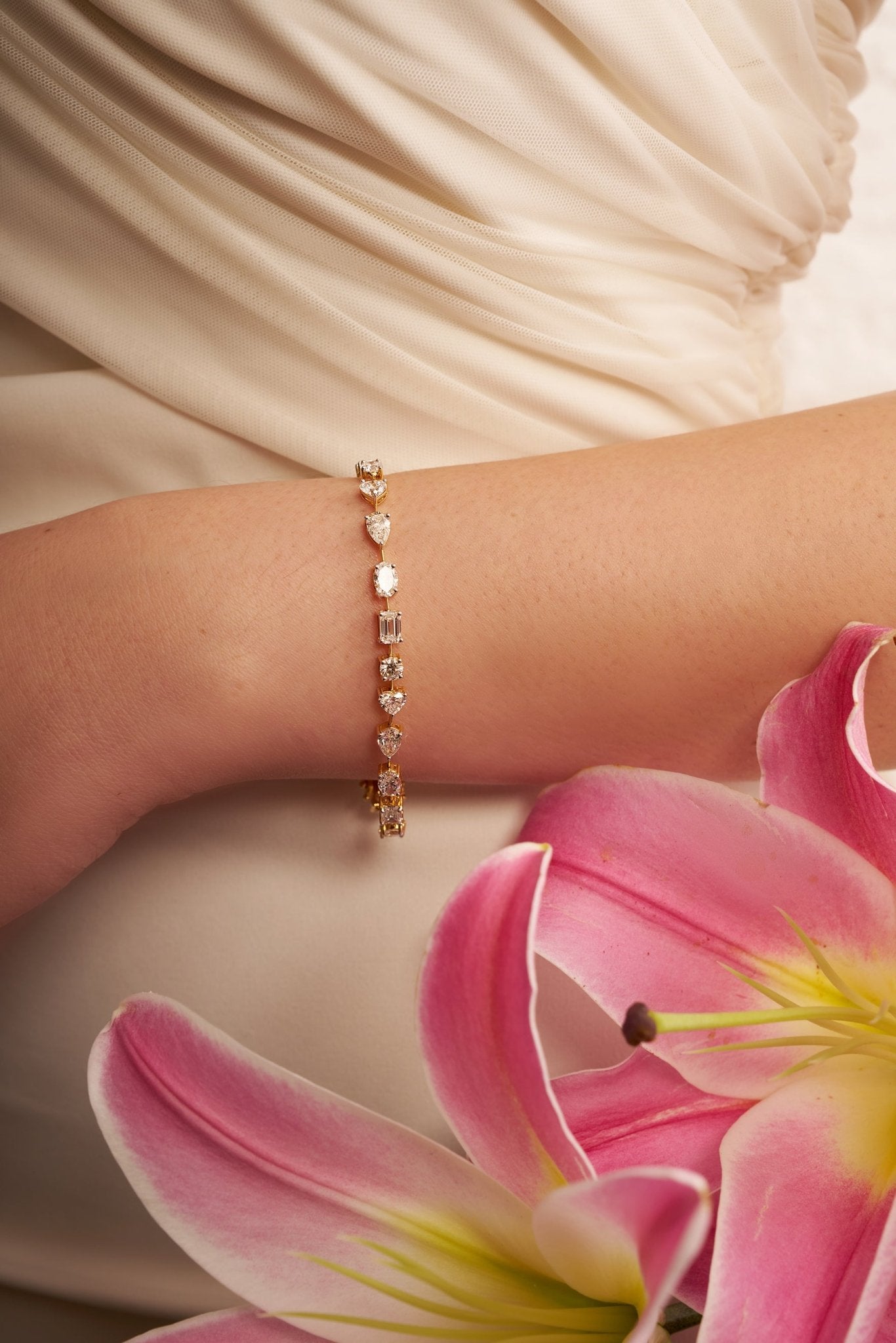 Mona Mixed - Cut Diamond Tennis Bracelet - AYKA JEWELS