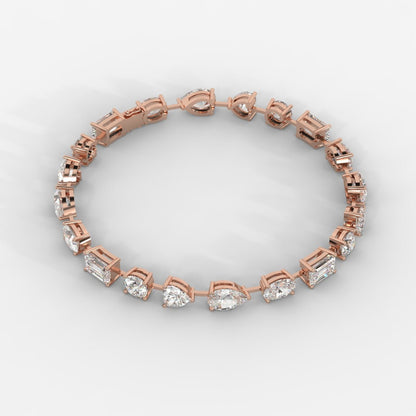 Mona Mixed - Cut Diamond Tennis Bracelet - AYKA JEWELS