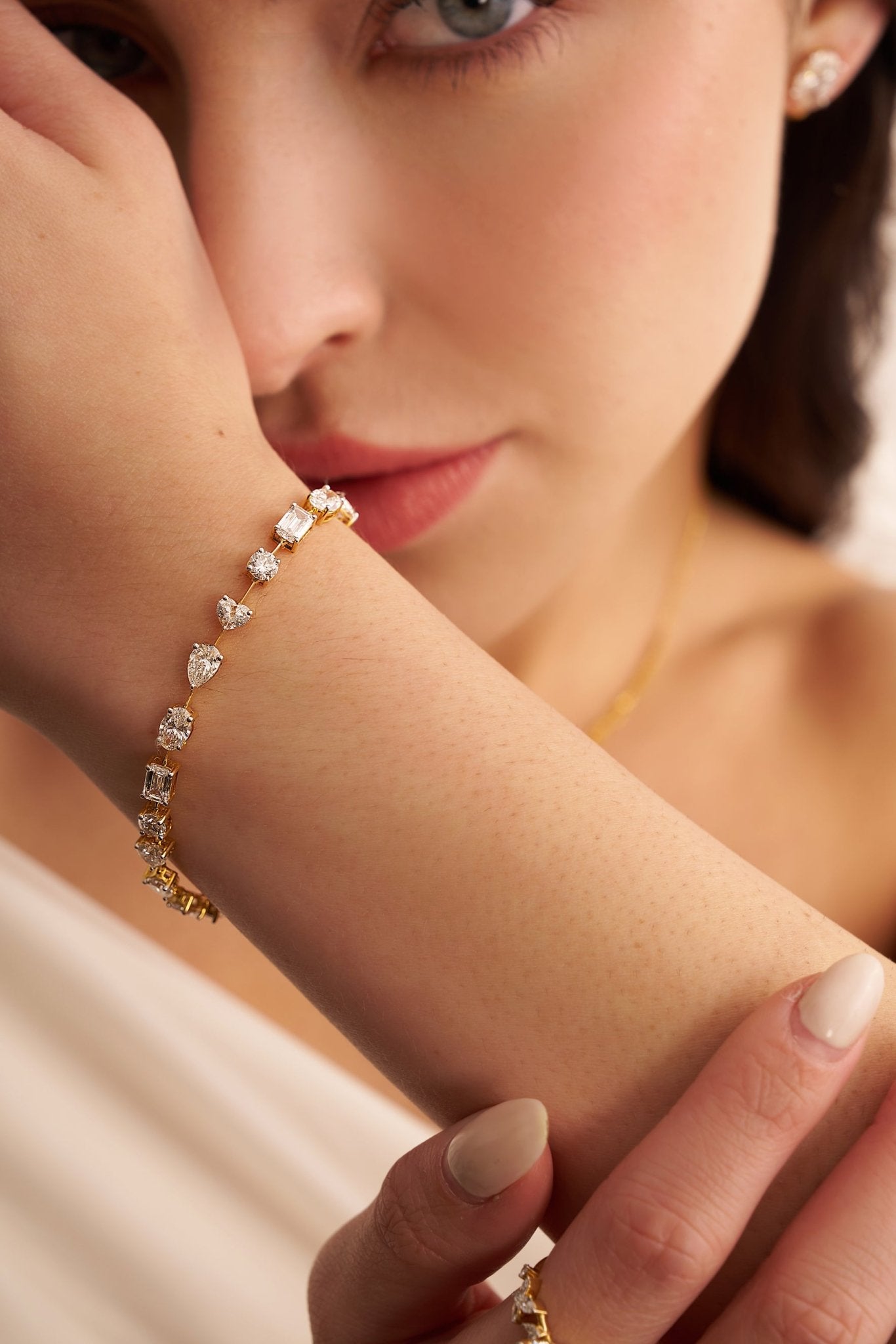 Mona Mixed - Cut Diamond Tennis Bracelet - AYKA JEWELS