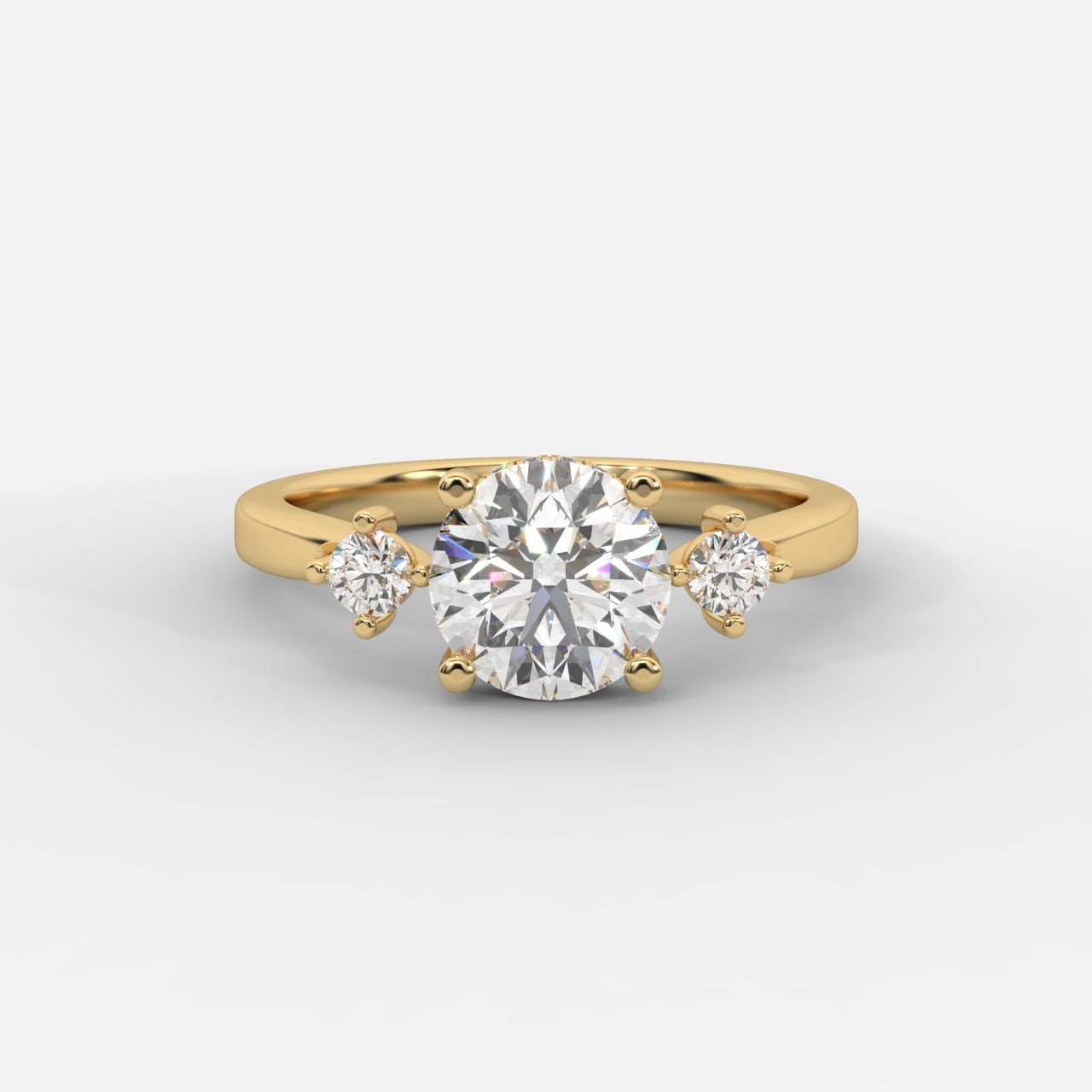 Nora Floating Three - Stone Ring - Round - AYKA JEWELS