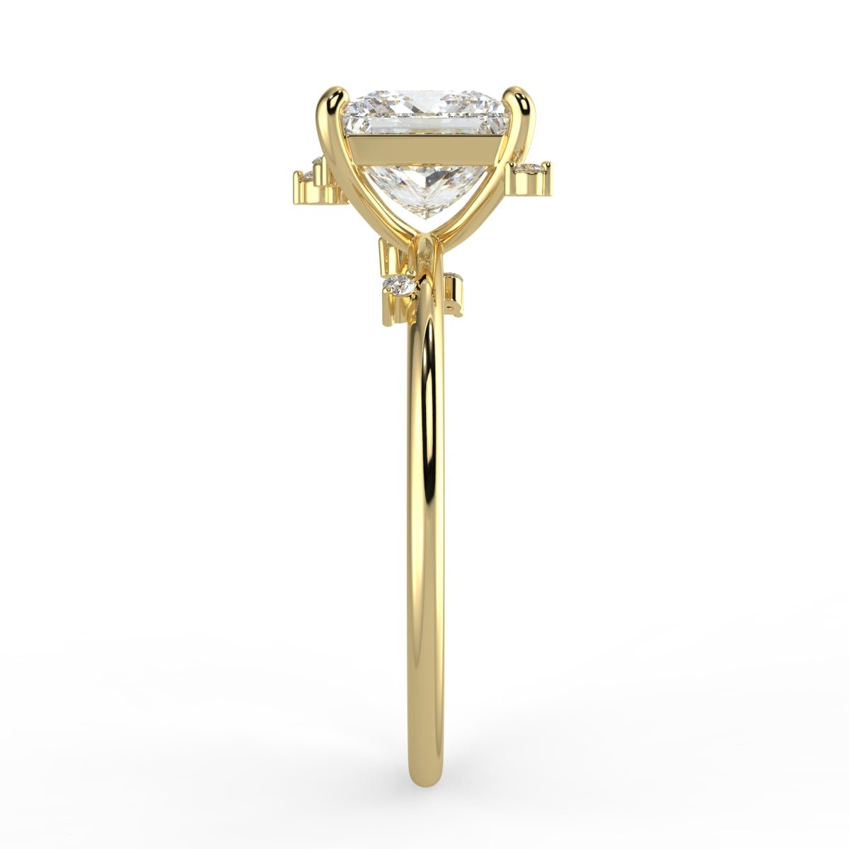 Nova Diamond Ring with Asymmetrical Cluster - Princess - AYKA JEWELS