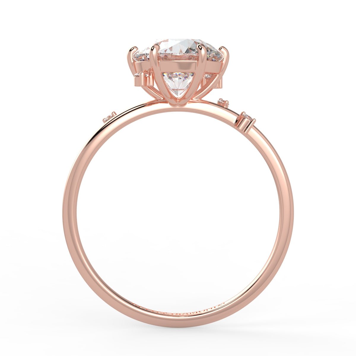 Nova Diamond Ring with Asymmetrical Cluster - Round - AYKA JEWELS