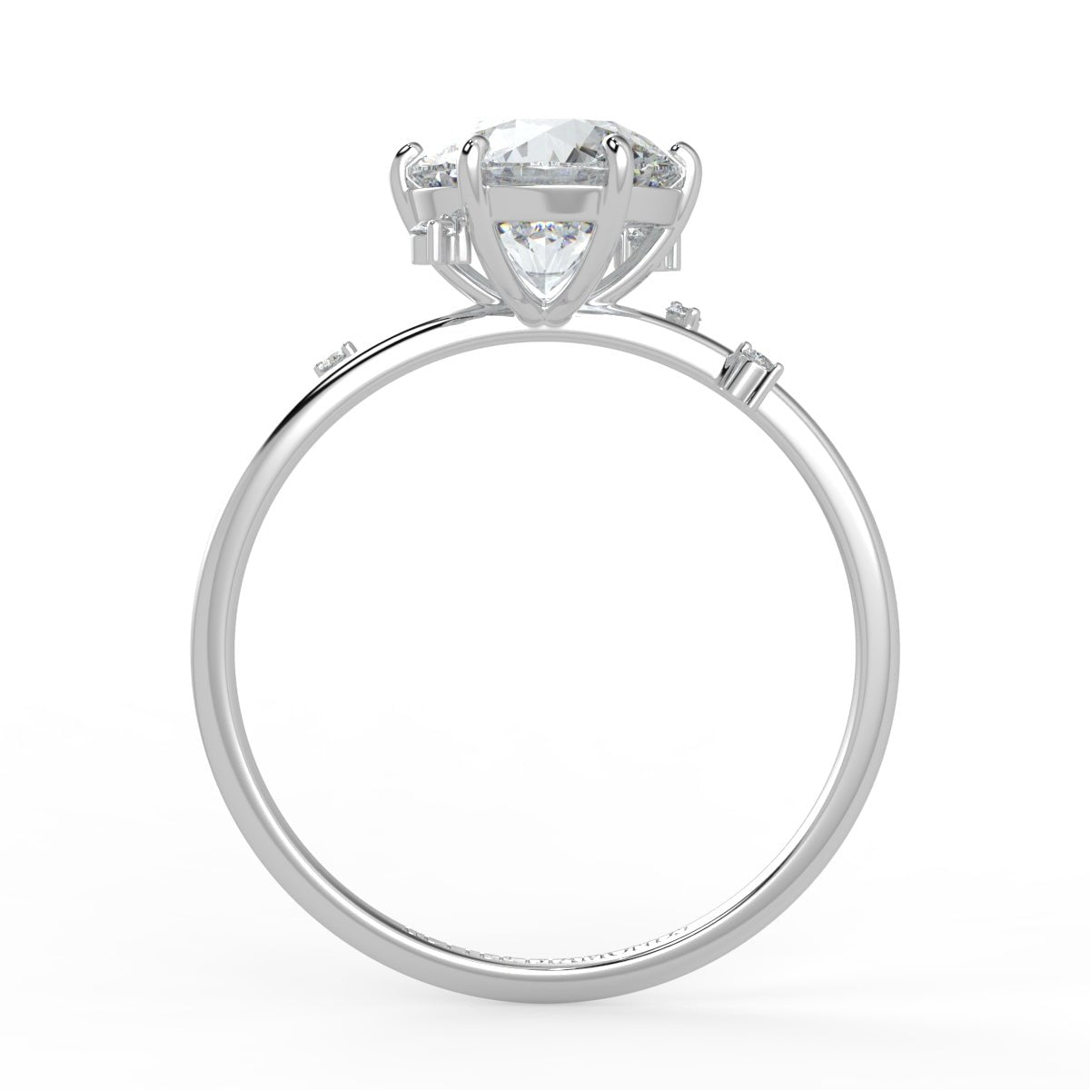 Nova Diamond Ring with Asymmetrical Cluster - Round - AYKA JEWELS
