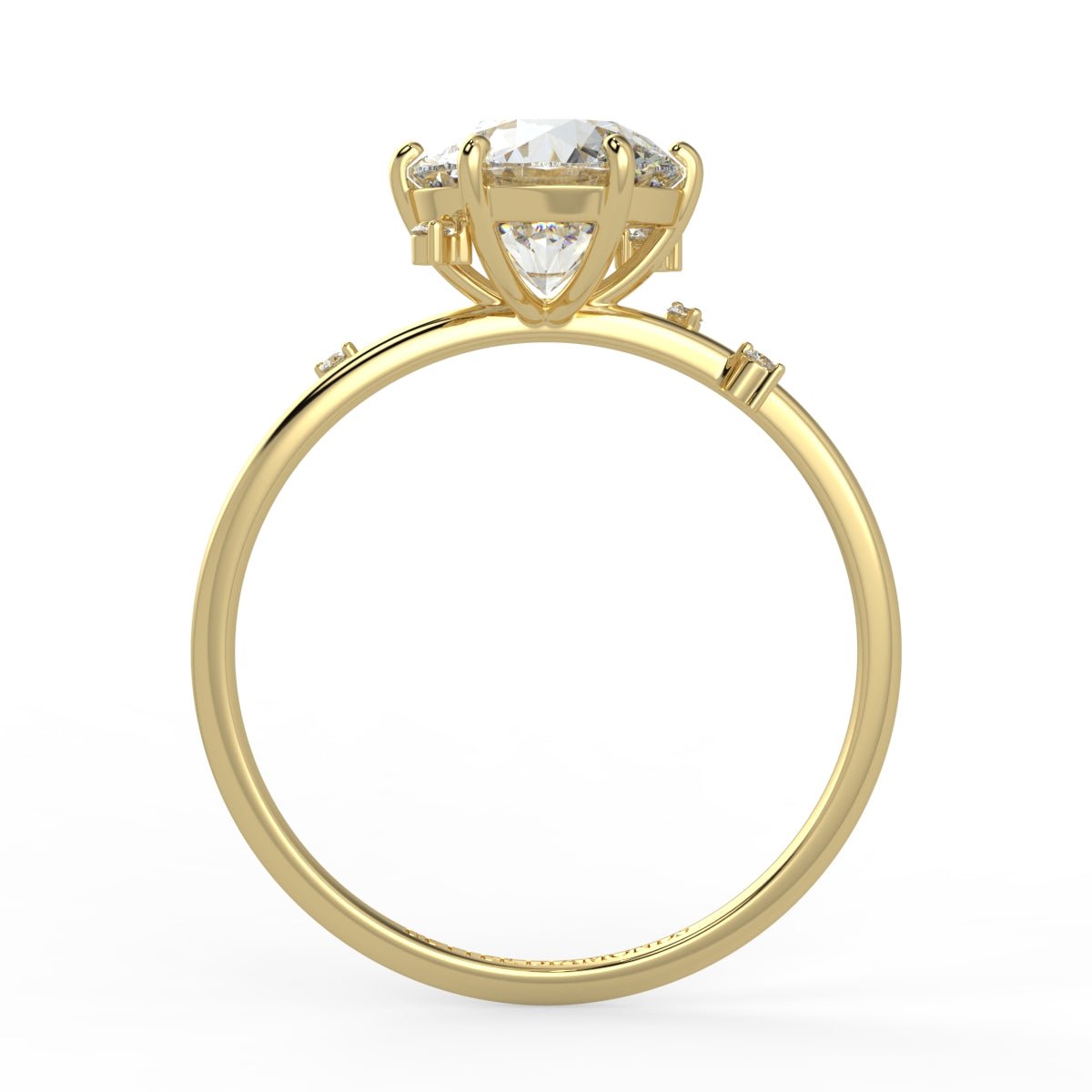 Nova Diamond Ring with Asymmetrical Cluster - Round - AYKA JEWELS