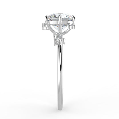 Nova Diamond Ring with Asymmetrical Cluster - Round - AYKA JEWELS