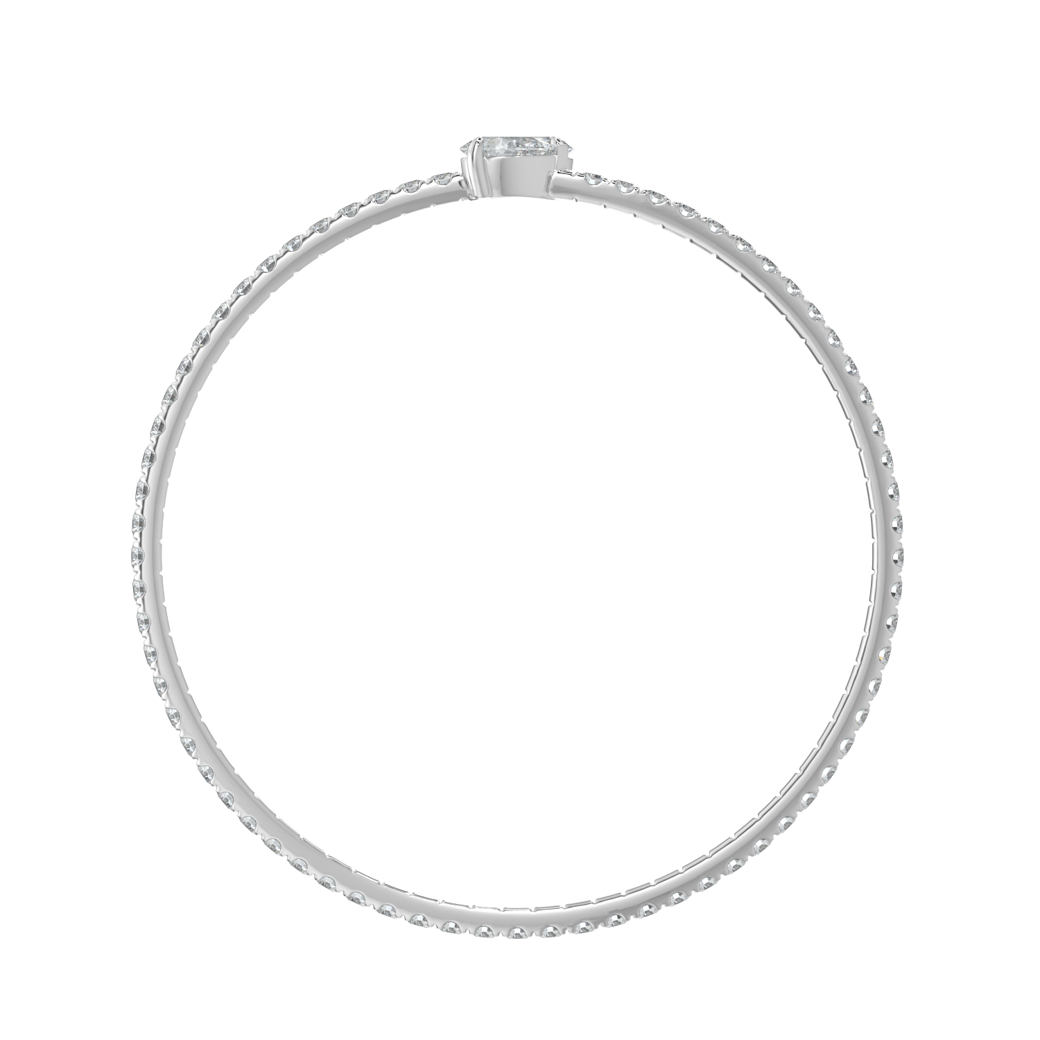 Odessa Pavé Diamond Bangle with Pear Accents - AYKA JEWELS