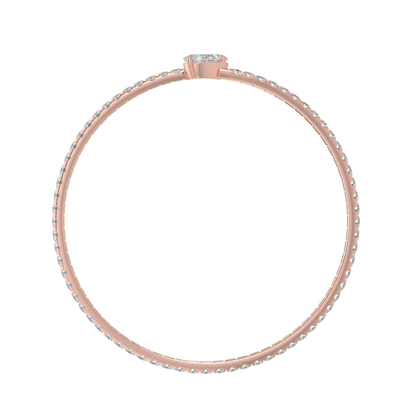 Odessa Pavé Diamond Bangle with Pear Accents - AYKA JEWELS