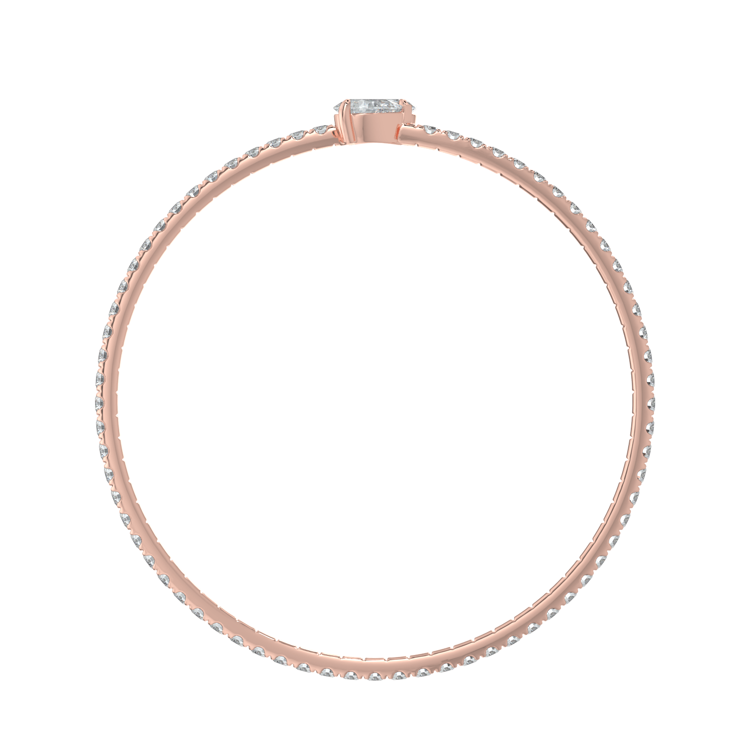 Odessa Pavé Diamond Bangle with Pear Accents - AYKA JEWELS