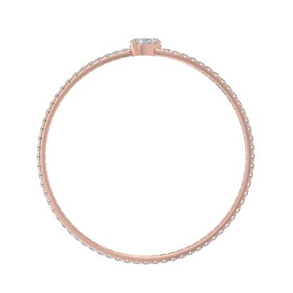 Odessa Pavé Diamond Bangle with Pear Accents - AYKA JEWELS