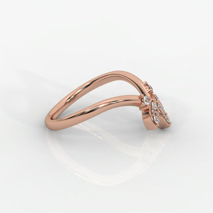 Sara Accent Stones Curved Wedding Ring