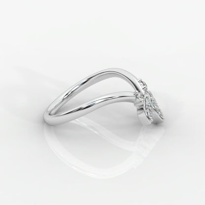 Sara Accent Stones Curved Wedding Ring
