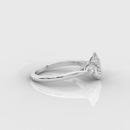 Stephanie Three Stone Diamond Ring - Pear