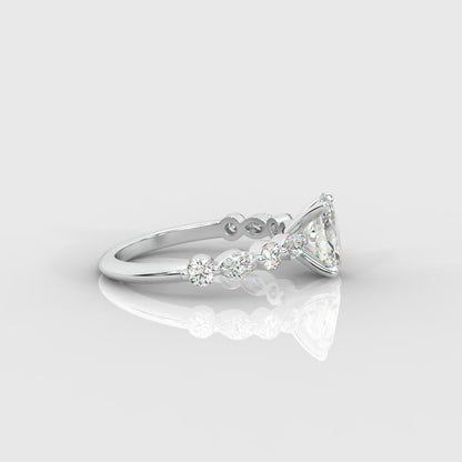 Nadia Diamond Petal Band Ring - Oval