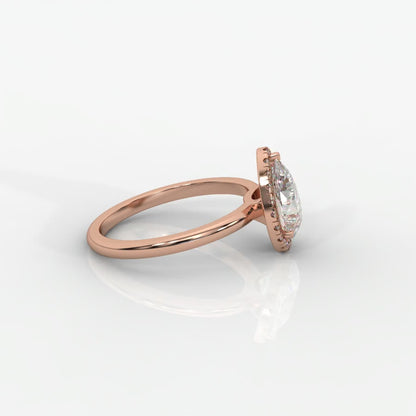 Willow Halo Engagement Ring - Pear