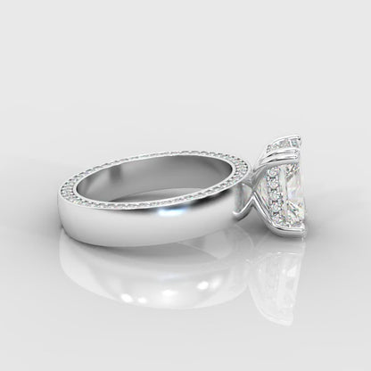 Kylie Diamond Ring with Pavé Donut and Hidden Halo - Radiant