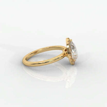 Willow Halo Engagement Ring - Pear