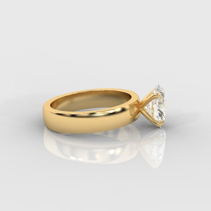 Amelia Cigar Band Solitaire Ring - Oval