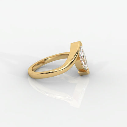 Daisy Wrap Solitaire Ring – Marquise