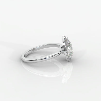 Willow Halo Engagement Ring - Pear