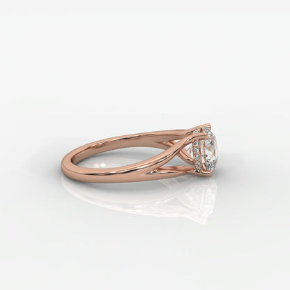 Serena Split Shank Hidden Halo Ring – Round