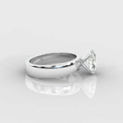 Amelia Cigar Band Solitaire Ring - Oval