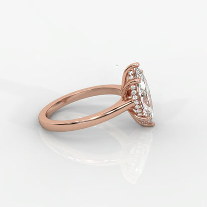 Vivienne Diamond Ring with Hidden Halo - Marquise