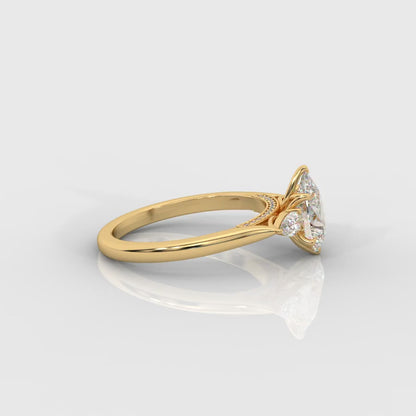 Stephanie Three Stone Diamond Ring - Pear