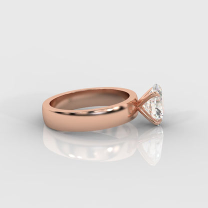 Amelia Cigar Band Solitaire Ring - Oval