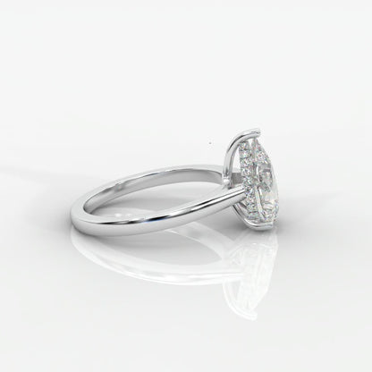 Vivienne Diamond Ring with Hidden Halo - Pear