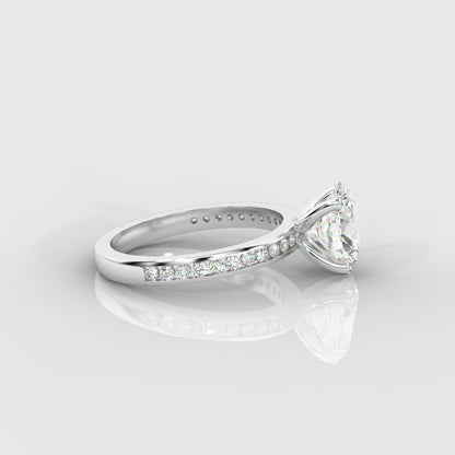 Lydia Channel-Set Solitaire Ring - Oval