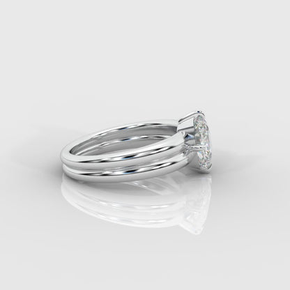Liberty Double Band Solitaire Ring – Cushion